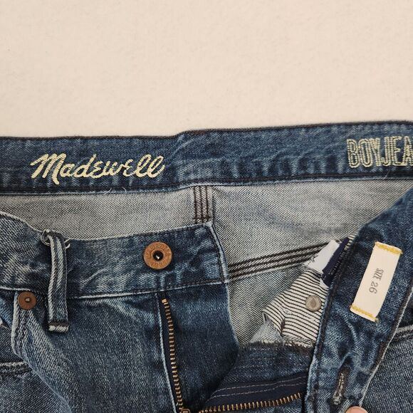 Madewell BoyJean Slim Jeans Womens 26 Mid Rise Distressed Blue Denim NWT - Picture 8 of 8
